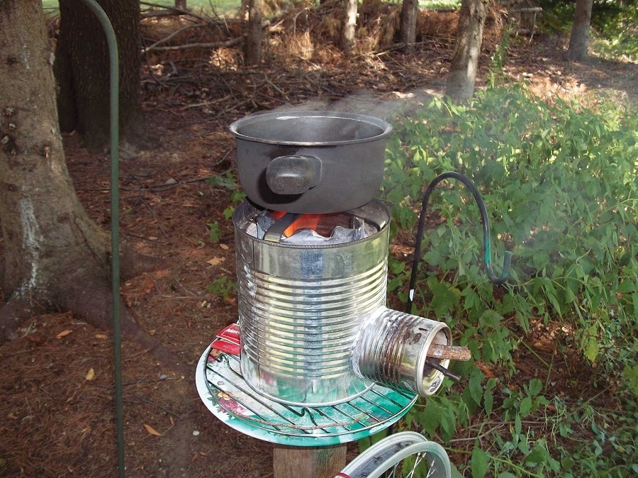 DIY tin can grill