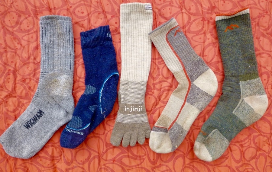 Synthetic socks for outdoor