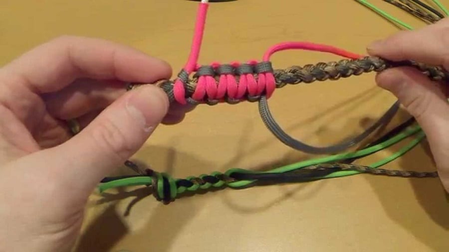 Cornrow weave paracord bracelet