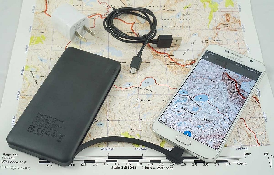 Map with smartphone