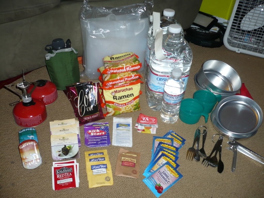 Water and cooking supplies
