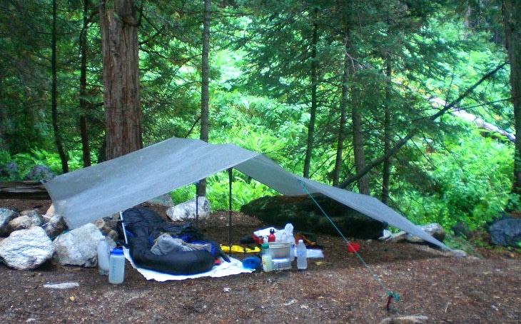 Tarp tent set up