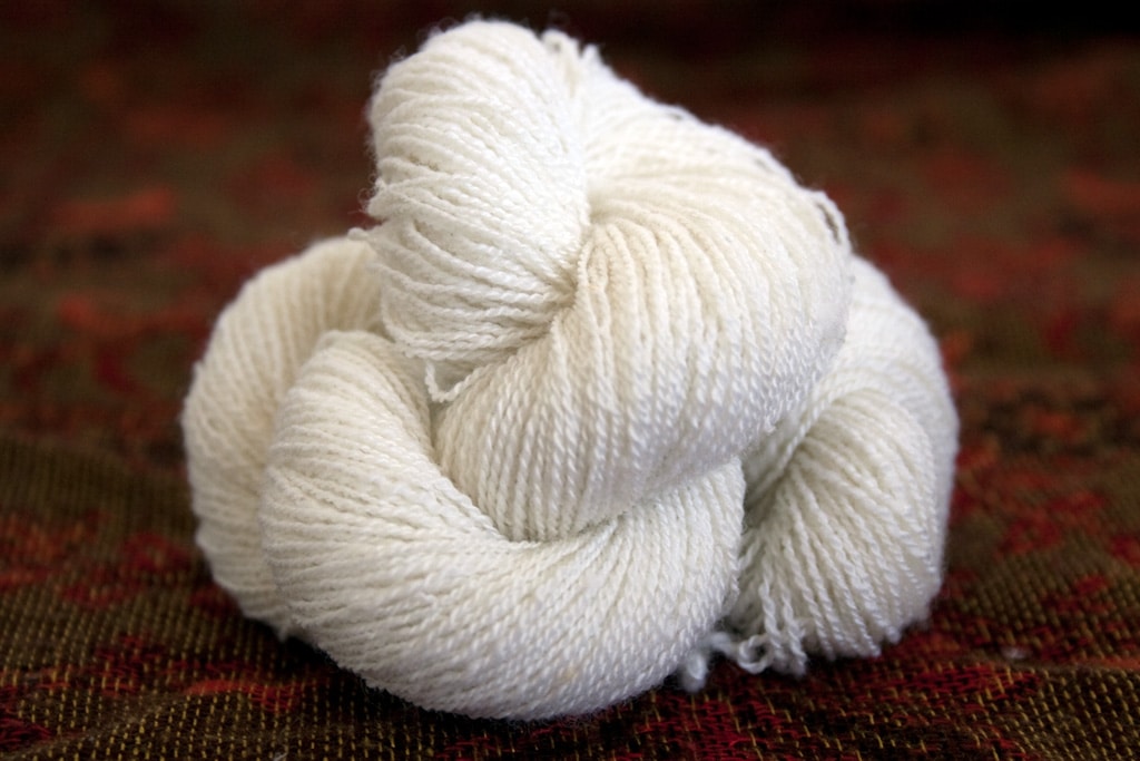 White wool on carpet
