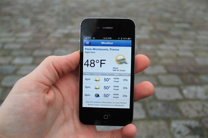 Checking weather forecast on phone