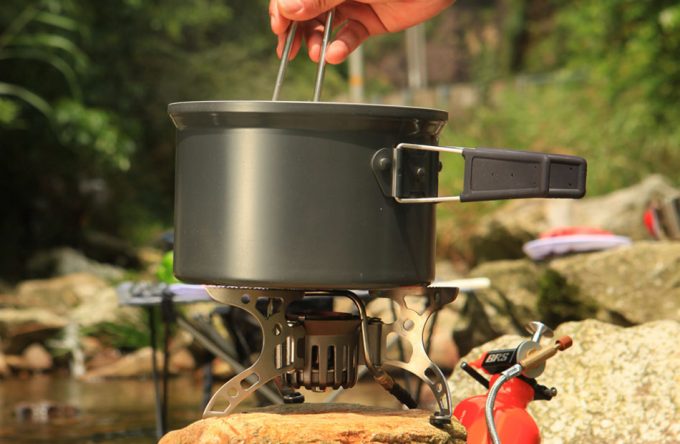 cooking on portable stove