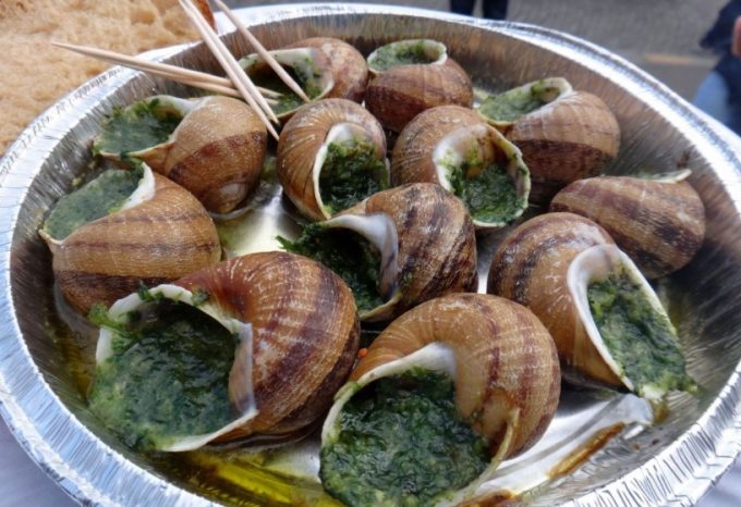 cooking snails on a hiking trip