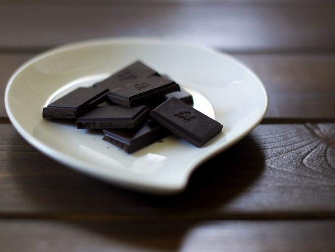 dark chocolate on a plate