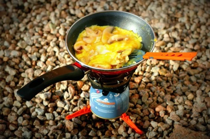 Cooking dinner on the Jetboil