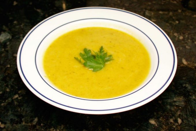 Light curried zucchini soup