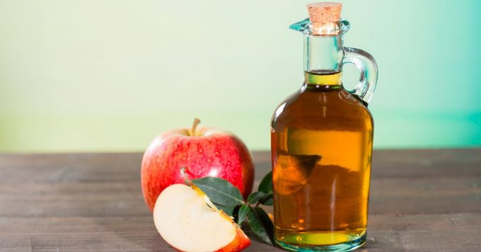 apple cider vinegar in bottle