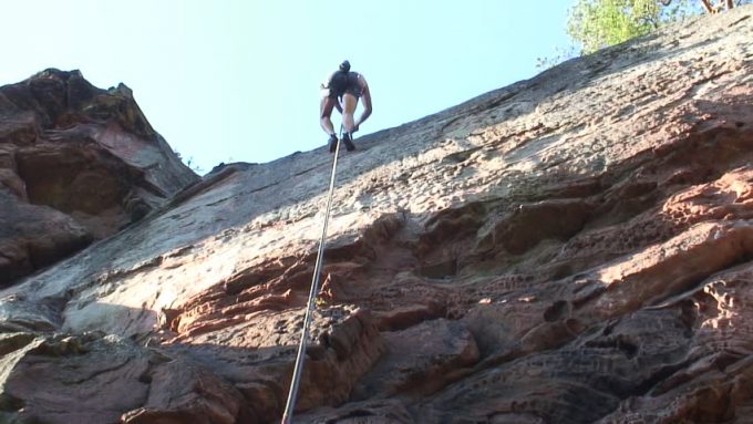 climbing and leaving a rope behind