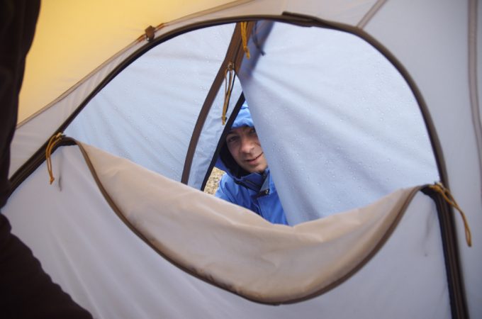looking in tent