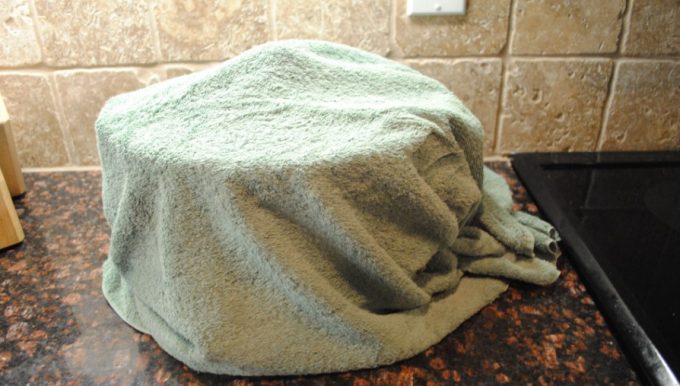 pot covered in towel