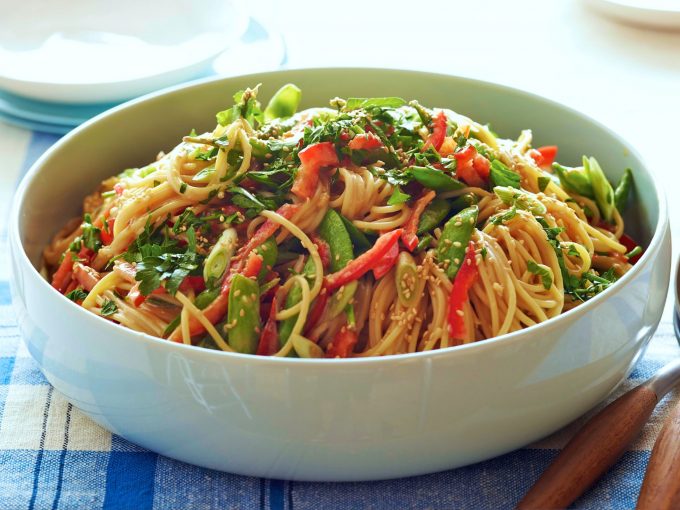 Rice Spaghetti with Vegetables